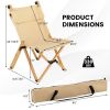 Bamboo Folding Camping Chair with 2-Level Adjustable Backrest - Natural