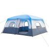 430*430*210cm Polyester Cloth Fiberglass Poles Can Accommodate 14 People Camping Tent Dark Blue And White - as picture