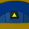 Camping Tent 4 Persons Navy Blue/Yellow - Blue
