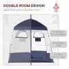 Outsunny Shower Tent, Pop Up Privacy Shelter for Camping, Dressing Changing Room, Portable Instant Outdoor Shower Tent Enclosure w/ 2 Rooms